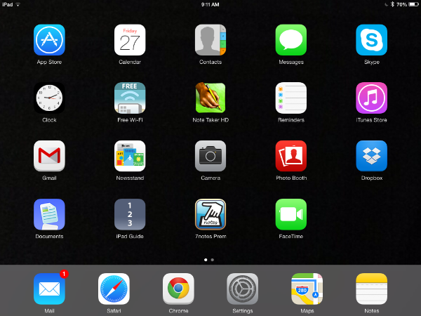 IOS7 after switching to a black image wallpaper